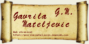 Gavrila Mateljević vizit kartica